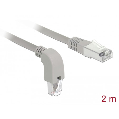 Delock Netzwerkkabel RJ45 Cat.6A S/FTP unten gewinkelt / gerade 2 m