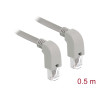 Delock Netzwerkkabel RJ45 Cat.6A S/FTP unten / unten gewinkelt 0,5 m