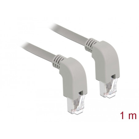 Delock Netzwerkkabel RJ45 Cat.6A S/FTP unten / unten gewinkelt 1 m