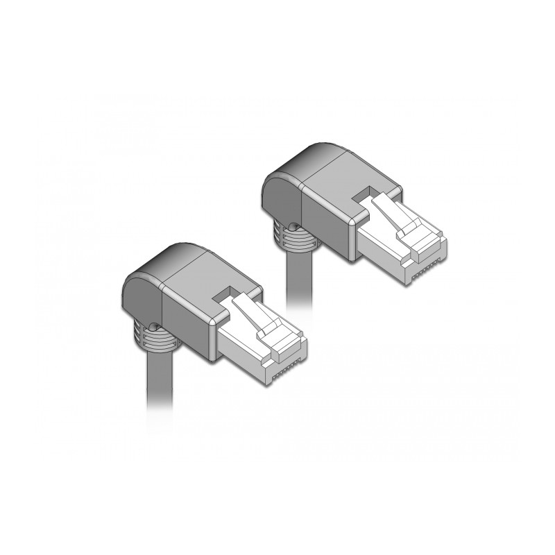 Delock Netzwerkkabel RJ45 Cat.6A S/FTP unten / unten gewinkelt 1 m