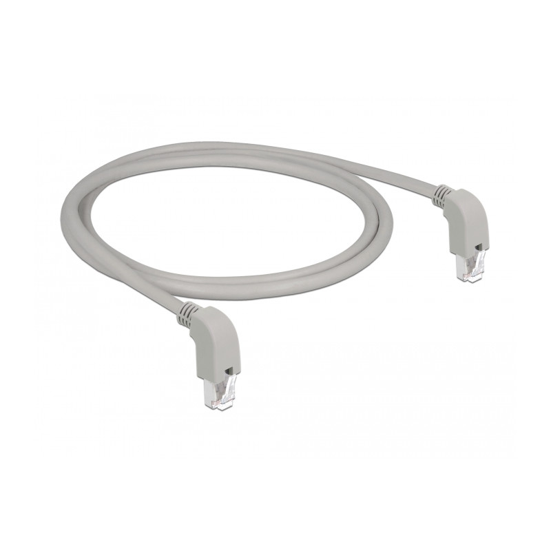 Delock Netzwerkkabel RJ45 Cat.6A S/FTP unten / unten gewinkelt 1 m
