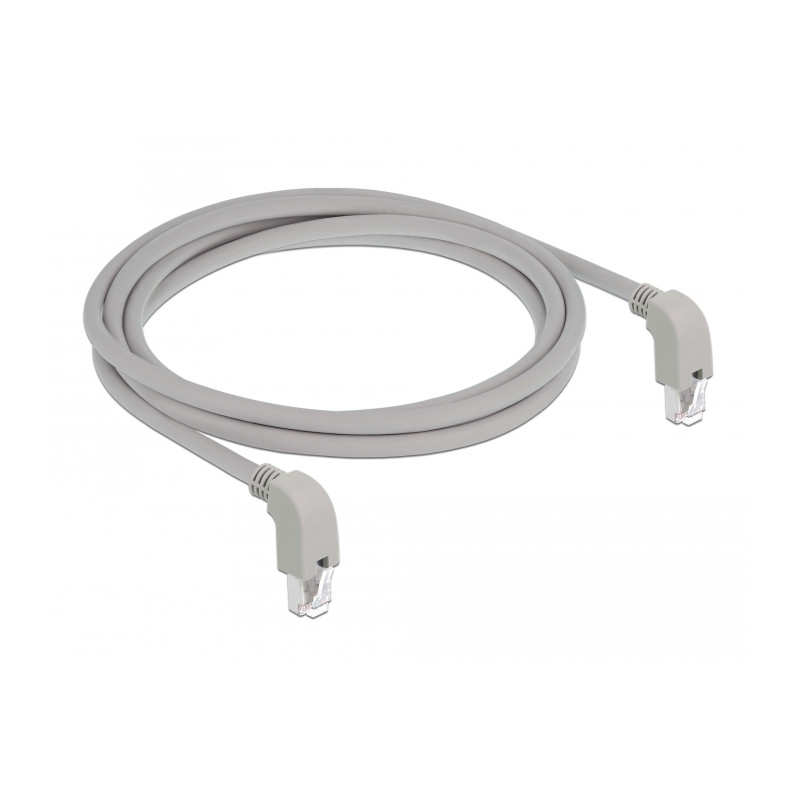 Delock Netzwerkkabel RJ45 Cat.6A S/FTP unten / unten gewinkelt 2 m