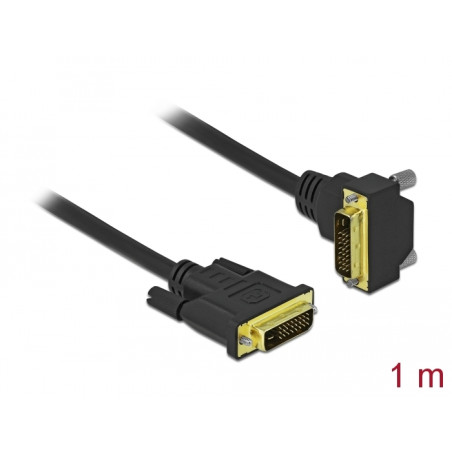 Delock DVI Kabel 24+1 Stecker zu 24+1 Stecker gewinkelt 1 m