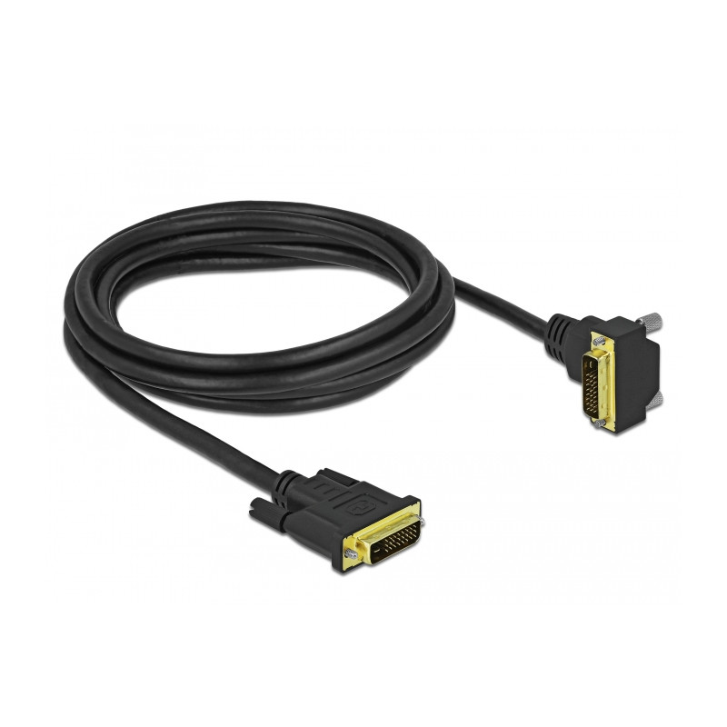 Delock DVI Kabel 24+1 Stecker zu 24+1 Stecker gewinkelt 2 m