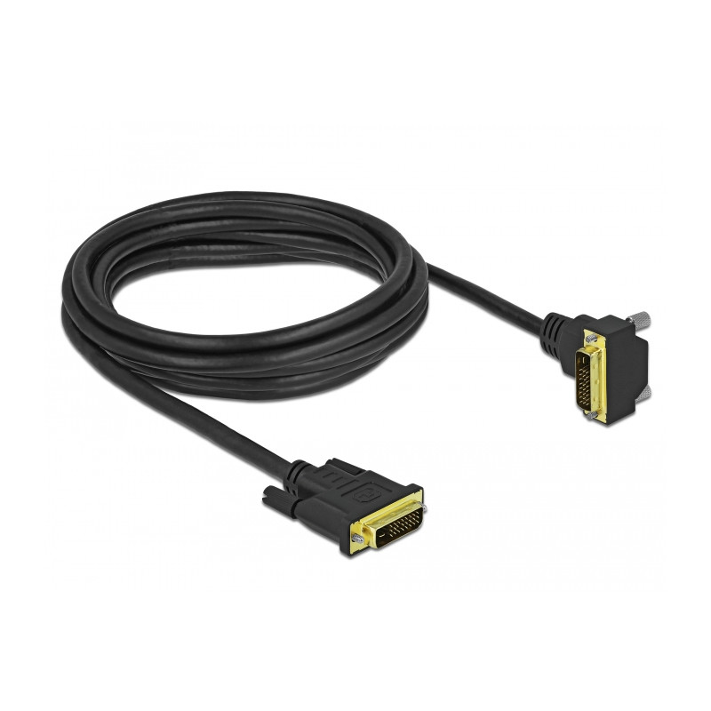 Delock DVI Kabel 24+1 Stecker zu 24+1 Stecker gewinkelt 3 m