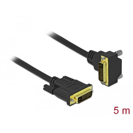 Delock DVI Kabel 24+1 Stecker zu 24+1 Stecker gewinkelt 5 m