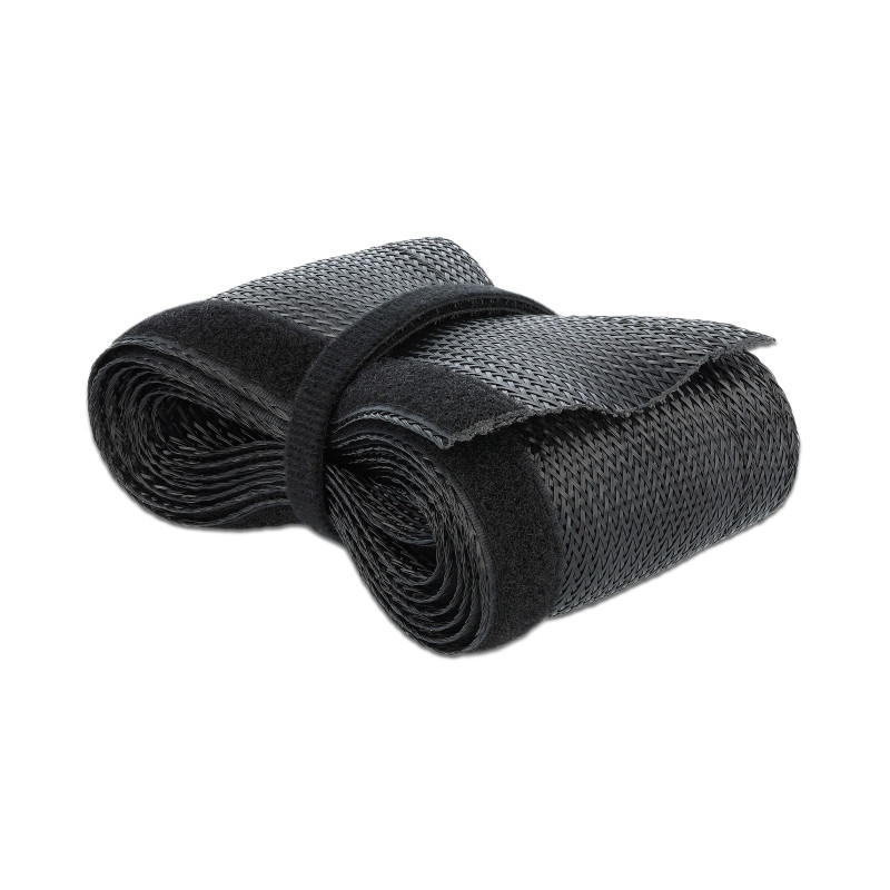 Delock Geflechtschlauch mit Klettverschluss 2 m x 32 mm schwarz