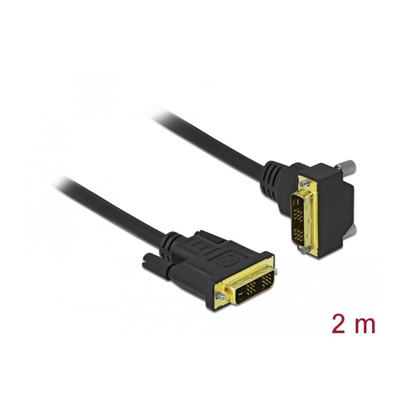Delock DVI Kabel 18+1 Stecker zu 18+1 Stecker gewinkelt 2 m