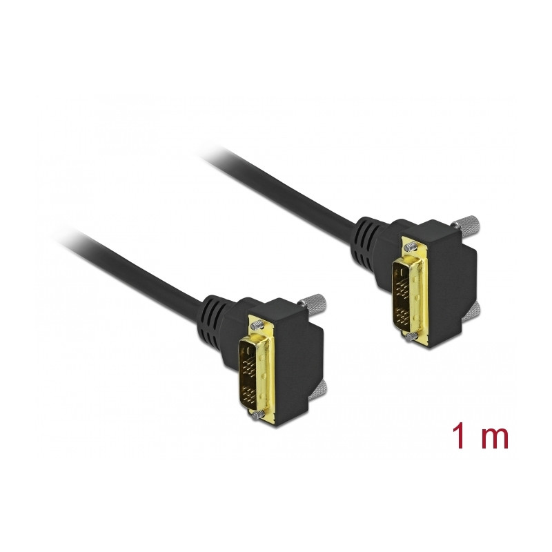 Delock DVI Kabel 18+1 Stecker gewinkelt zu 18+1 Stecker gewinkelt 1 m