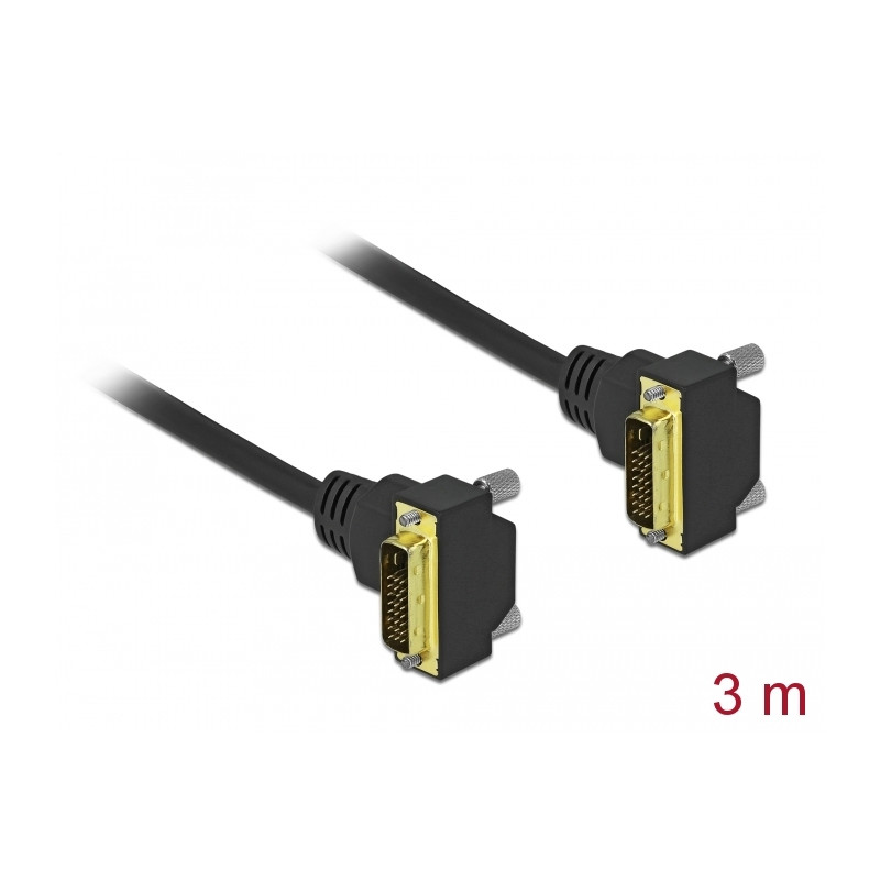 Delock DVI Kabel 18+1 Stecker gewinkelt zu 18+1 Stecker gewinkelt 3 m