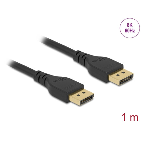 Delock DisplayPort Kabel 8K 60 Hz 1 m DP 8K zertifiziert ohne Einrastfunktion
