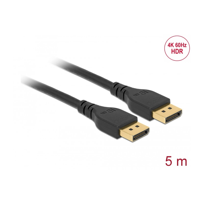 Delock DisplayPort 1.2 Kabel 4K 60 Hz 5 m ohne Einrastfunktion
