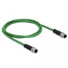 Delock Netzwerkkabel M12 D-kodiert 4 Pin Stecker zu Stecker TPU 1 m