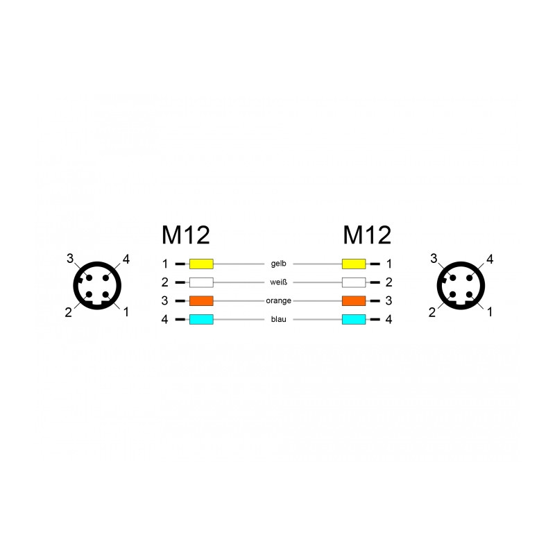 Delock Netzwerkkabel M12 D-kodiert 4 Pin Stecker zu Stecker TPU 1 m