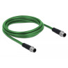 Delock Netzwerkkabel M12 D-kodiert 4 Pin Stecker zu Stecker TPU 2 m
