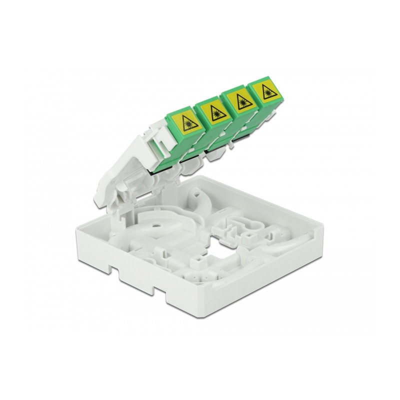 Delock LWL Anschlussdose für Hutschiene 4 x SC Simplex oder LC Duplex