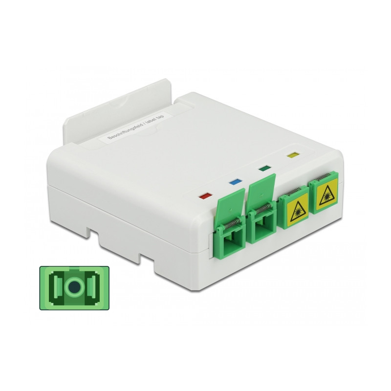 Delock LWL Anschlussdose für Hutschiene 4 x SC Simplex oder LC Duplex