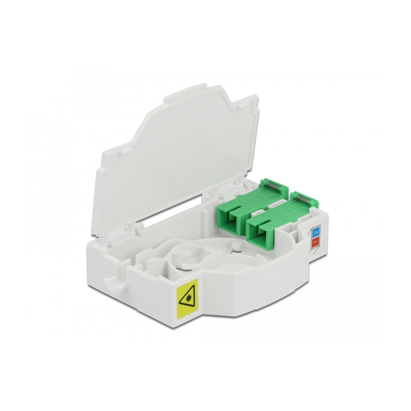 Delock LWL Anschlussdose für Hutschiene 2 x SC Simplex oder LC Duplex