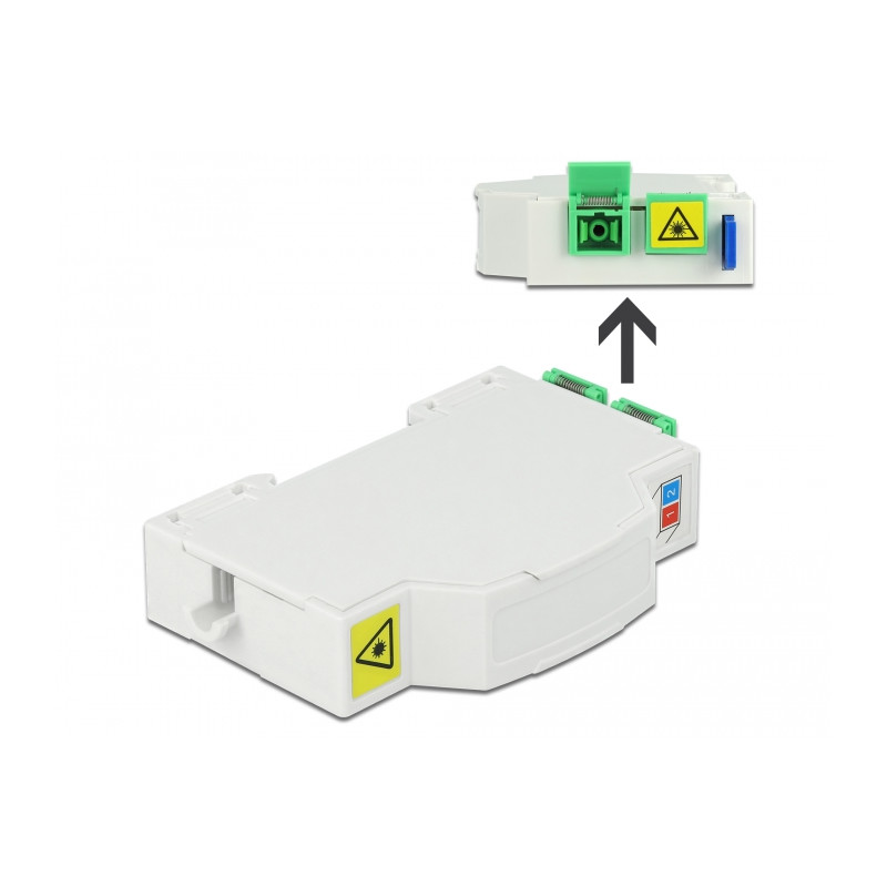 Delock LWL Anschlussdose für Hutschiene 2 x SC Simplex oder LC Duplex