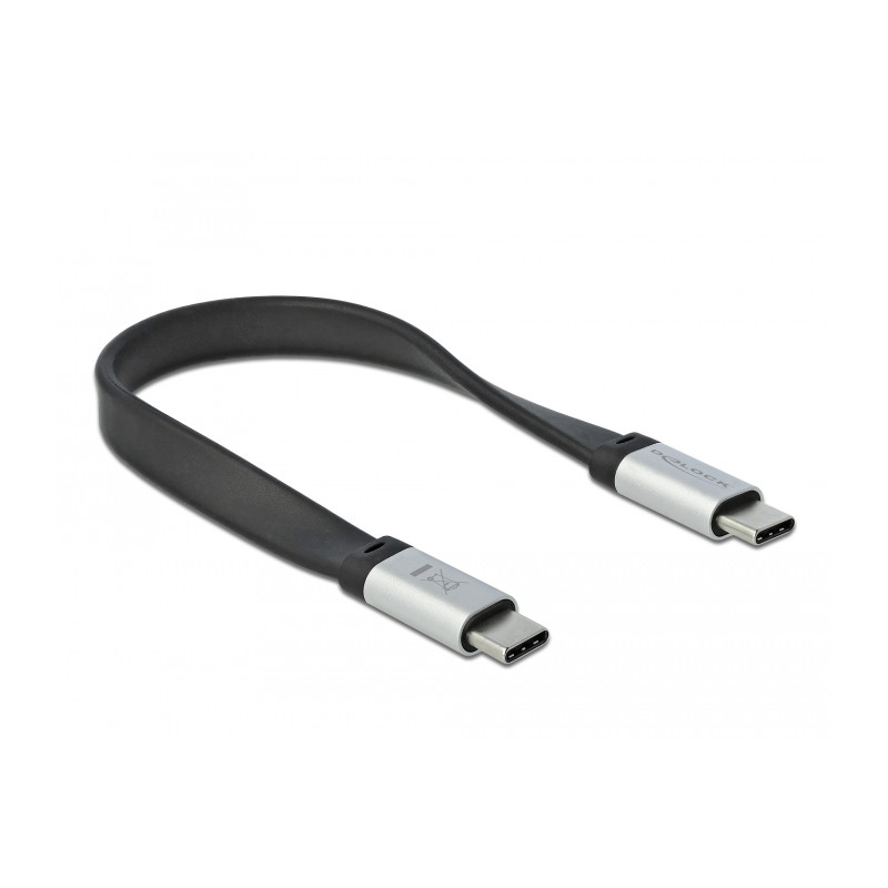 Delock USB 10 Gbps FPC Flachbandkabel USB Type-C™ zu USB Type-C™ 22 cm PD 3 A E-Marker