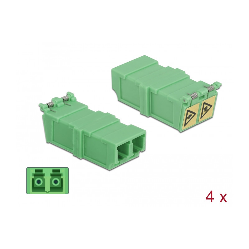 Delock LWL Kupplung mit Laserschutzklappe LC Duplex Buchse zu LC Duplex Buchse 4 Stück