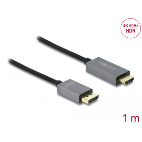 Delock Aktives DisplayPort 1.4 zu HDMI Kabel 4K 60 Hz (HDR) 1 m