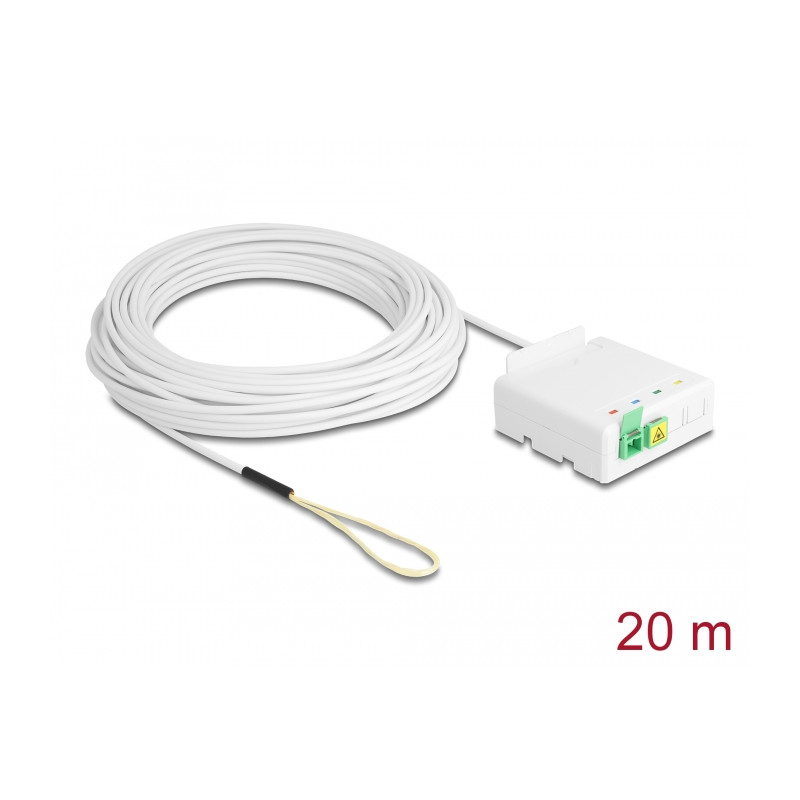 Delock LWL Anschlussdose 2 x SC/APC Simplex mit Verlegekabel Set 20 m