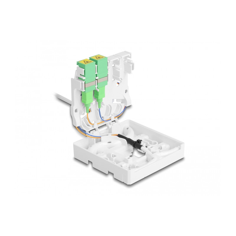 Delock LWL Anschlussdose 2 x SC/APC Simplex mit Verlegekabel Set 20 m