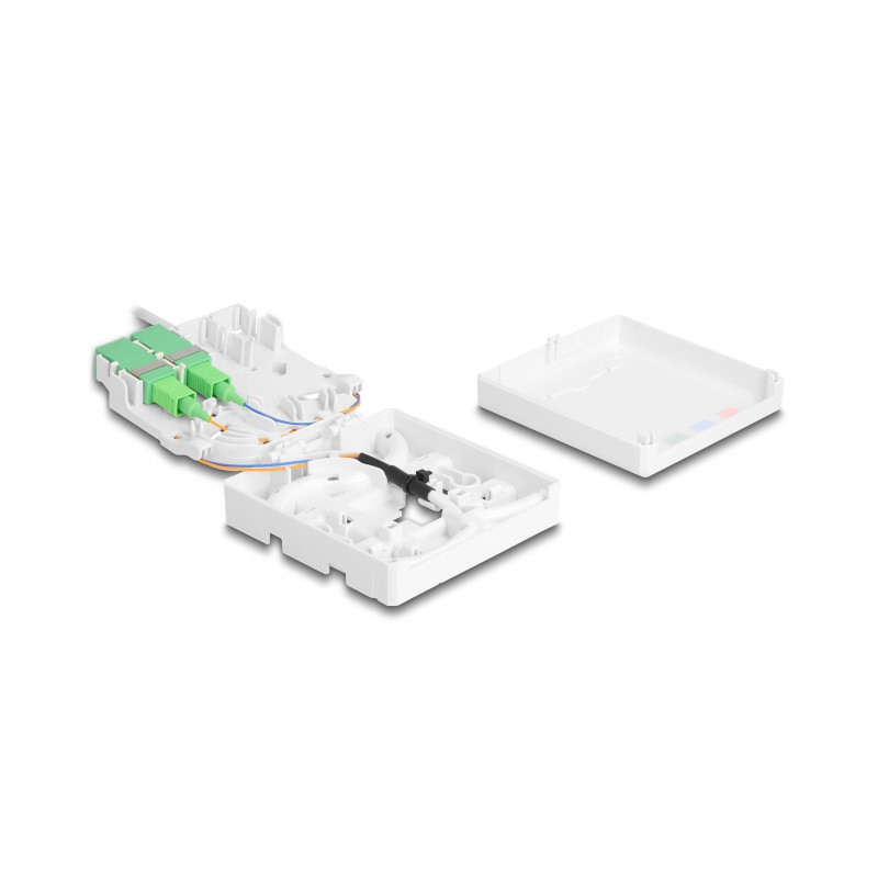 Delock LWL Anschlussdose 2 x SC/APC Simplex mit Verlegekabel Set 20 m