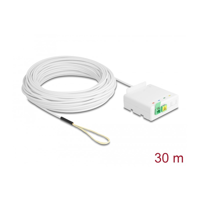 Delock LWL Anschlussdose 2 x SC/APC Simplex mit Verlegekabel Set 30 m