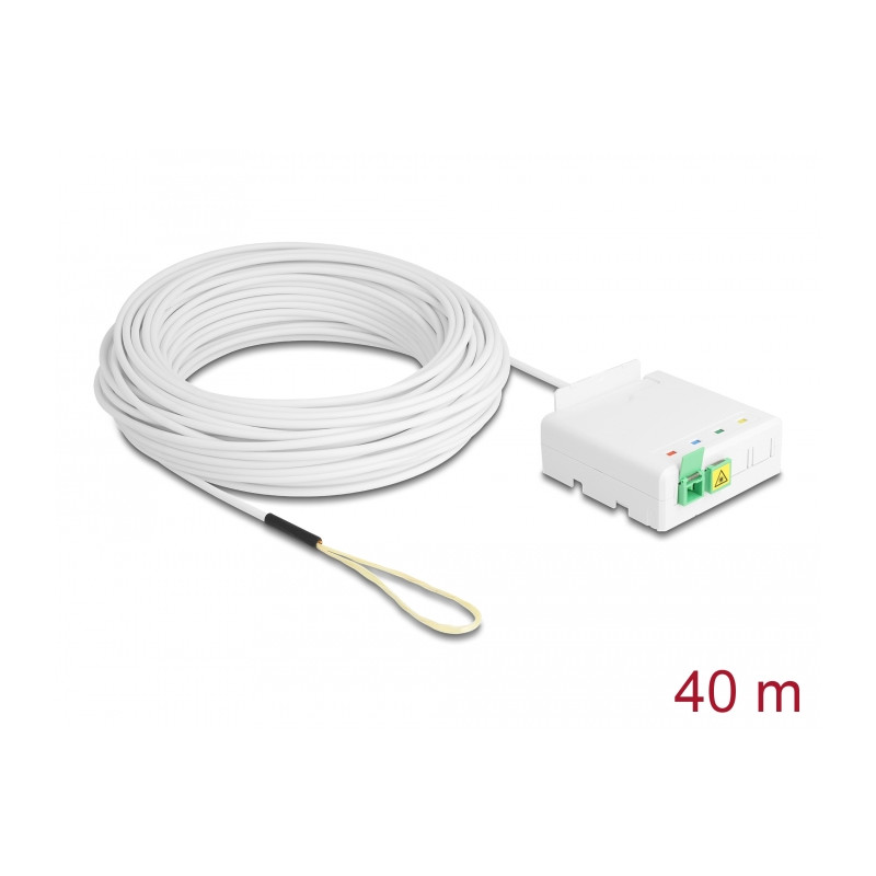 Delock LWL Anschlussdose 2 x SC/APC Simplex mit Verlegekabel Set 40 m
