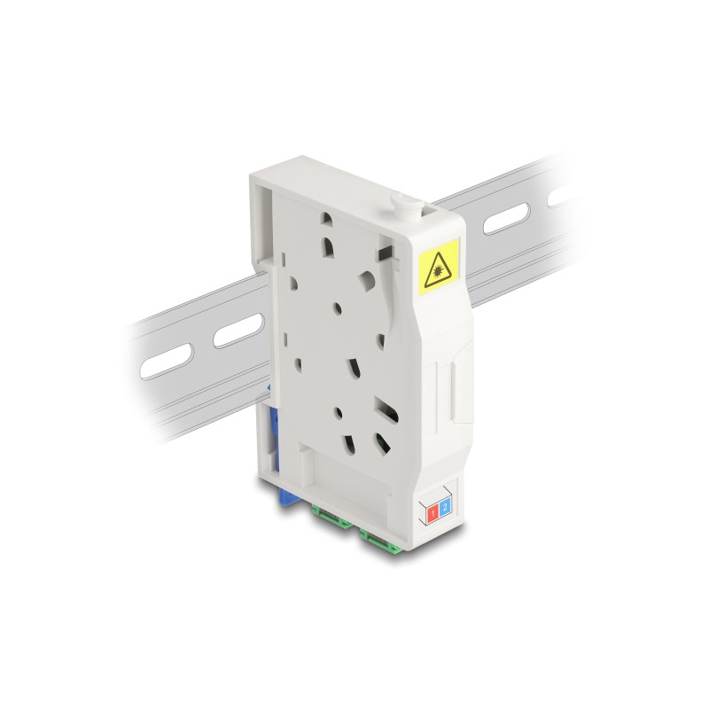 Delock LWL Anschlussdose für Hutschiene mit Spleißhalter und 2 x SC Simplex Kupplung