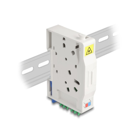 Delock LWL Anschlussdose für Hutschiene mit Spleißhalter und 2 x LC Duplex Kupplung