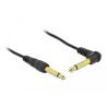 Delock Spiralkabel 6,35 mm 2 Pin Klinkenstecker zu Klinkenstecker Mono gewinkelt 2 m schwarz