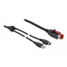 Delock PoweredUSB Kabel Stecker 24 V zu USB Typ-A Stecker + Mini-DIN 3 Pin Stecker 2 m für POS Drucker und Terminals