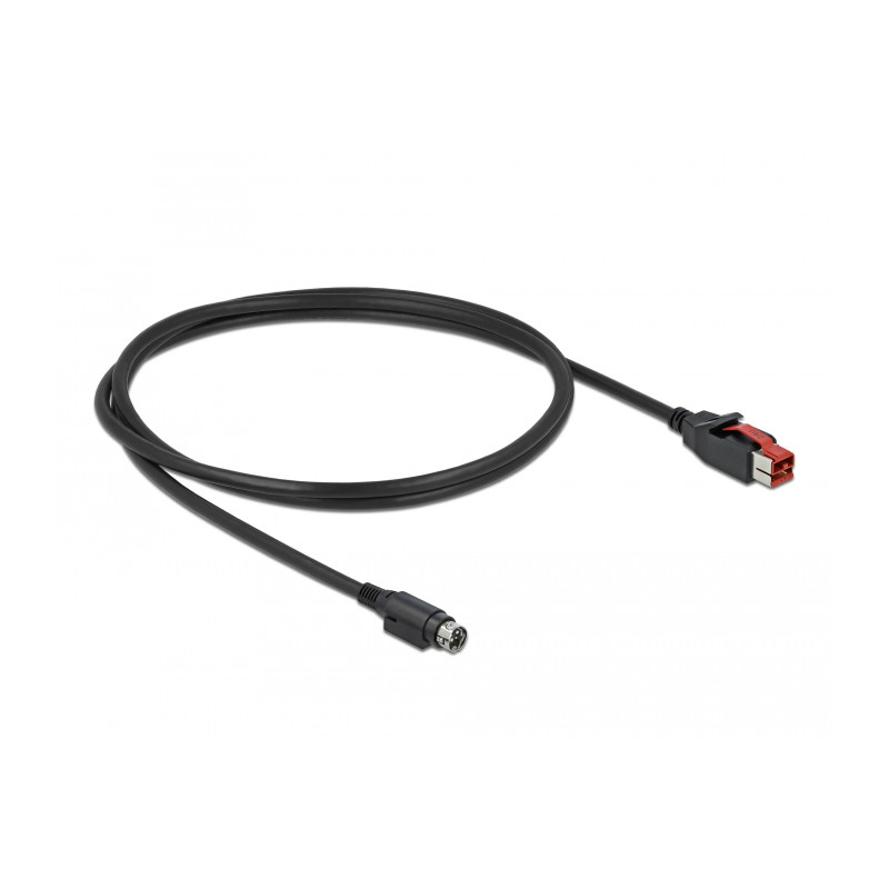 Delock PoweredUSB Kabel Stecker 24 V zu Mini-DIN 3 Pin Stecker 1 m für POS Drucker und Terminals
