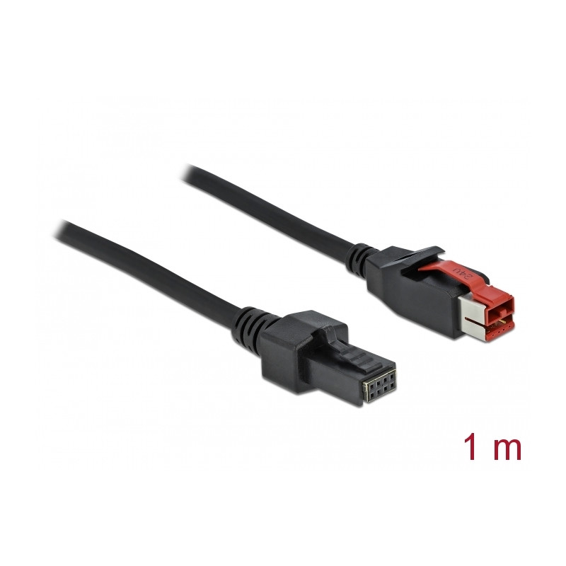 Delock PoweredUSB Kabel Stecker 24 V zu 2 x 4 Pin Stecker 1 m für POS Drucker und Terminals