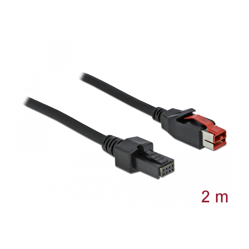 Delock PoweredUSB Kabel Stecker 24 V zu 2 x 4 Pin Stecker 2 m für POS Drucker und Terminals