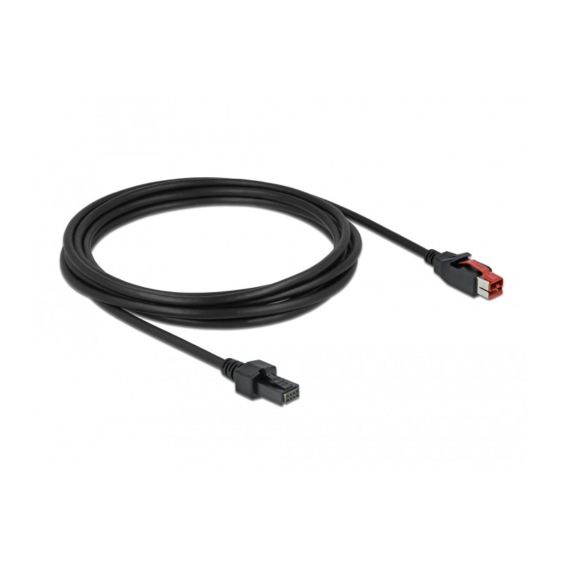 Delock PoweredUSB Kabel Stecker 24 V zu 2 x 4 Pin Stecker 3 m für POS Drucker und Terminals