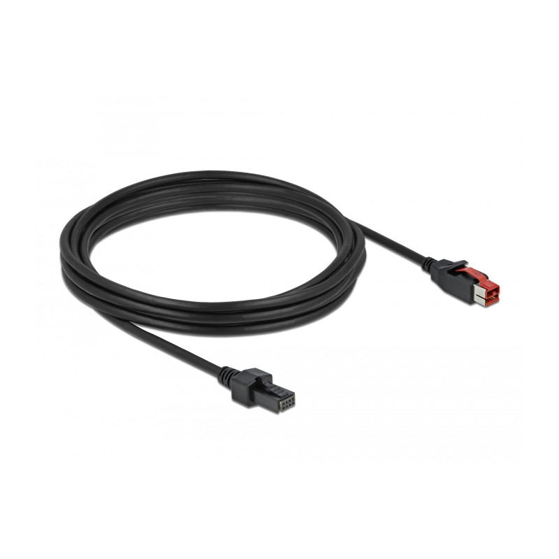 Delock PoweredUSB Kabel Stecker 24 V zu 2 x 4 Pin Stecker 4 m für POS Drucker und Terminals