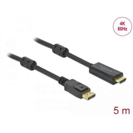 Delock Aktives DisplayPort 1.2 zu HDMI Kabel 4K 60 Hz 5 m