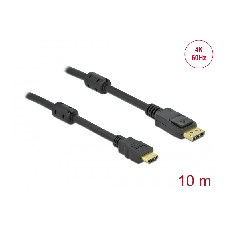 Delock Aktives DisplayPort 1.2 zu HDMI Kabel 4K 60 Hz 10 m