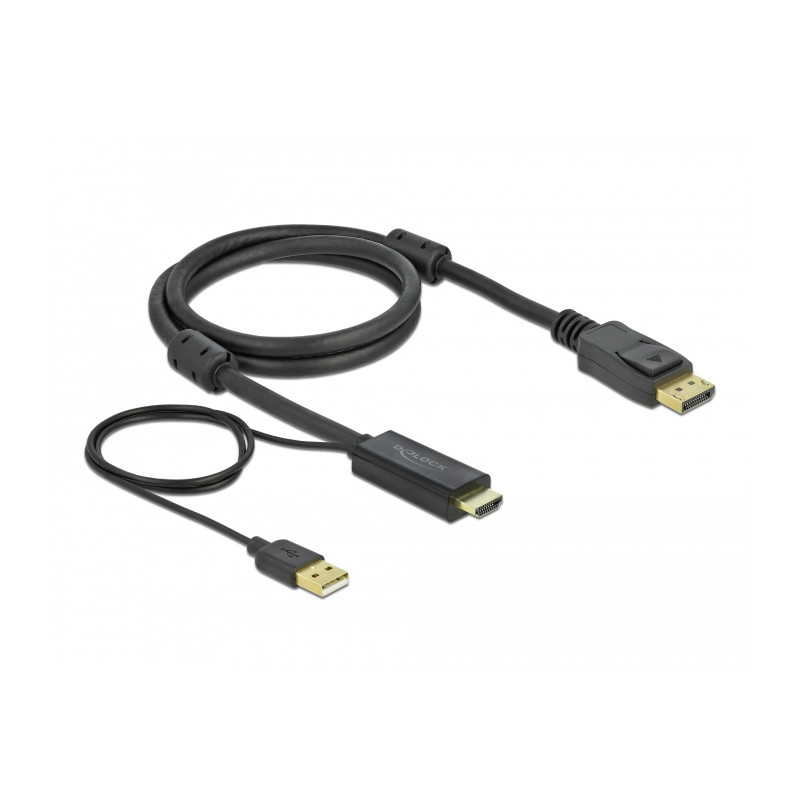 Delock HDMI zu DisplayPort Kabel 4K 30 Hz 1 m