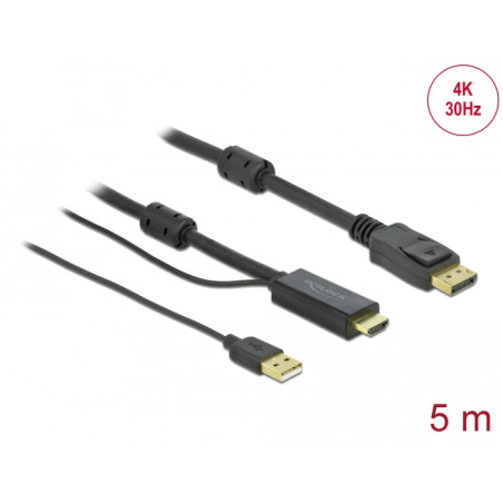 Delock HDMI zu DisplayPort Kabel 4K 30 Hz 5 m