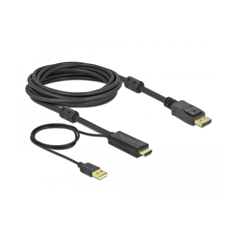 Delock HDMI zu DisplayPort Kabel 4K 30 Hz 5 m