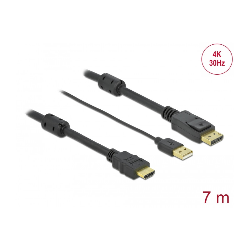 Delock HDMI zu DisplayPort Kabel 4K 30 Hz 7 m