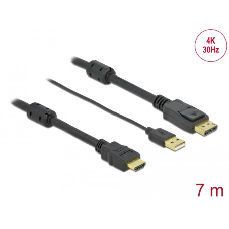 Delock HDMI zu DisplayPort Kabel 4K 30 Hz 7 m