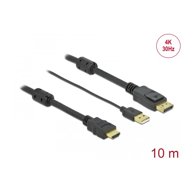 Delock HDMI zu DisplayPort Kabel 4K 30 Hz 10 m