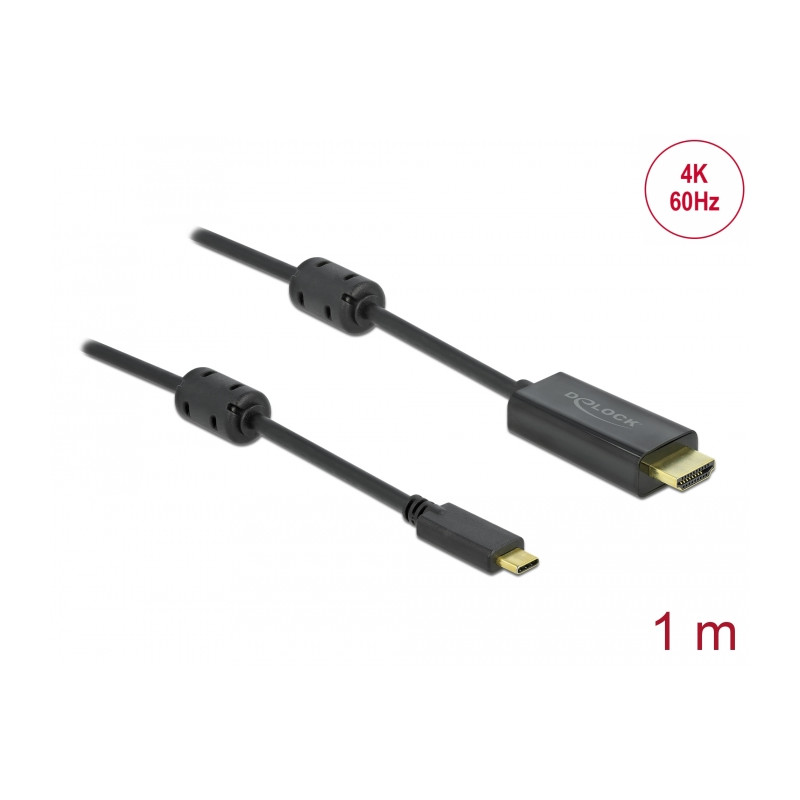 Delock Aktives USB Type-C™ zu HDMI Kabel (DP Alt Mode) 4K 60 Hz 1 m