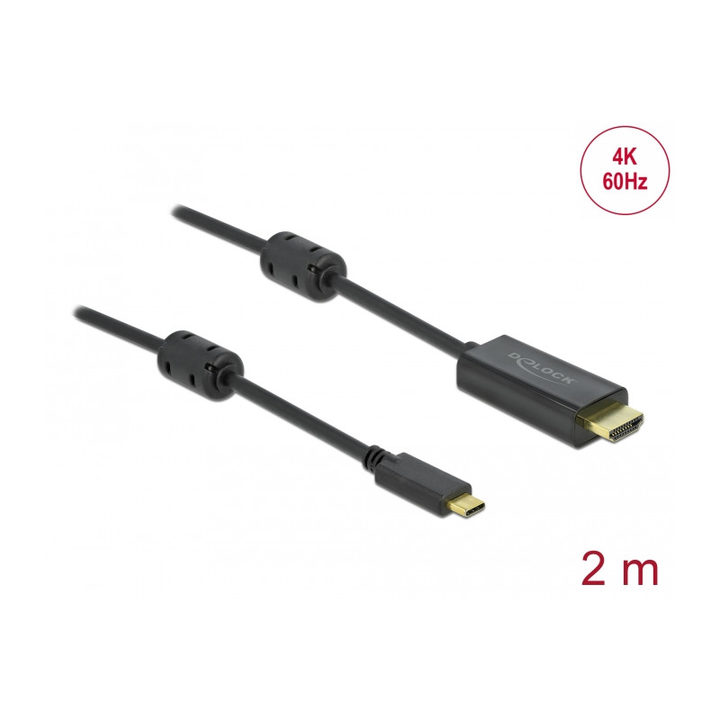 Delock Aktives USB Type-C™ zu HDMI Kabel (DP Alt Mode) 4K 60 Hz 2 m